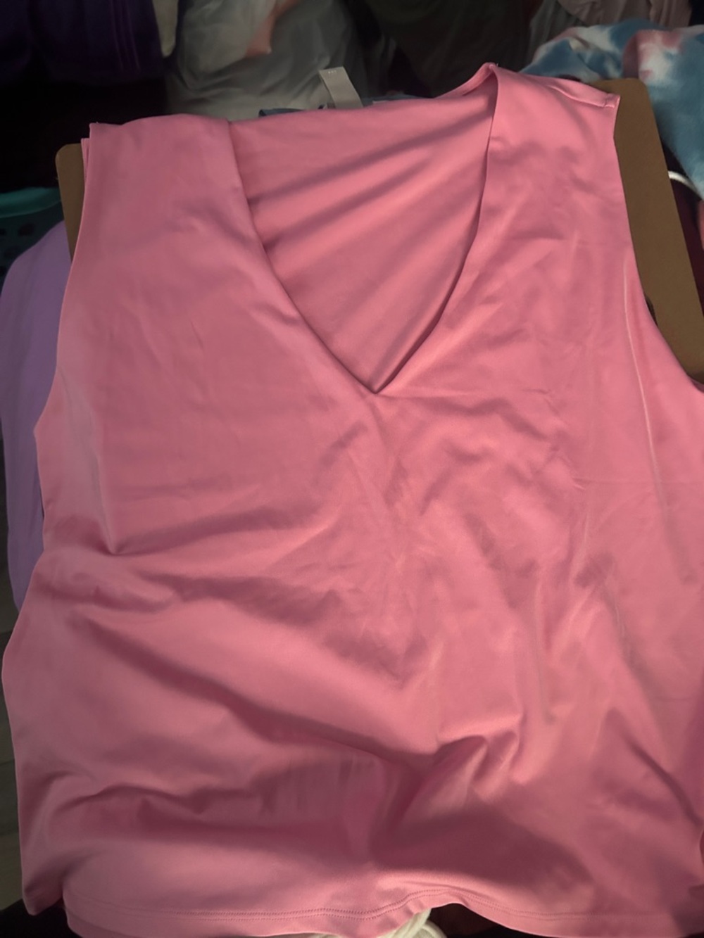 H&M Pink V-Neck Sleeveless Blouse